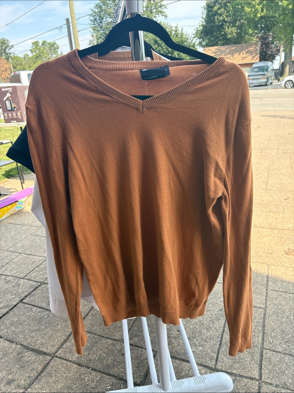 Rust Brown V-Neck Sweater